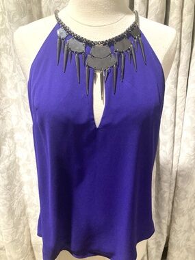 NWT Bebe 2b purple embellished tank halter top size s